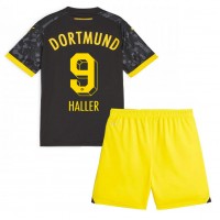 Otroški Nogometni dresi Borussia Dortmund Sebastien Haller #9 Gostujoči 2023-24 Kratek Rokav (+ Kratke hlače)